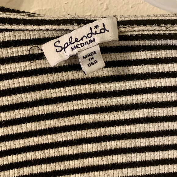 🍁Splendid striped black white duster hooded jacket medium - Picture 3 of 4